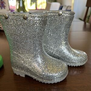 Silver Sparkle Rain Boots for your Toddler